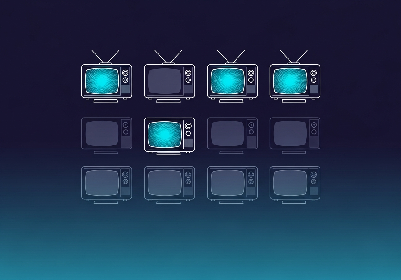 IPTV live channels grid - 22,000+ channels on Smart TV